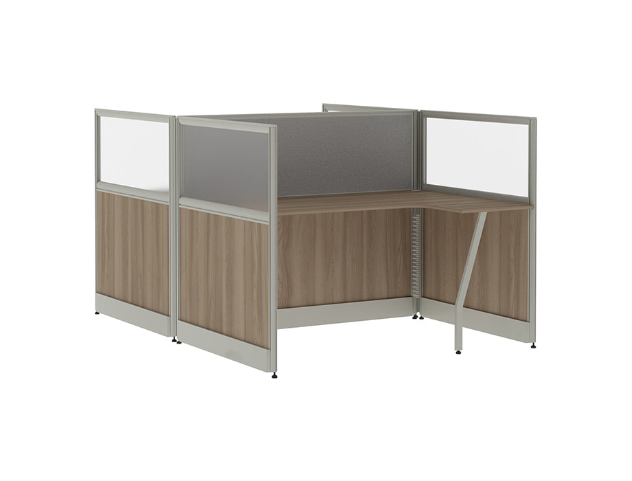 Budget Pro L-Shape Linear Workstation (2-Person)