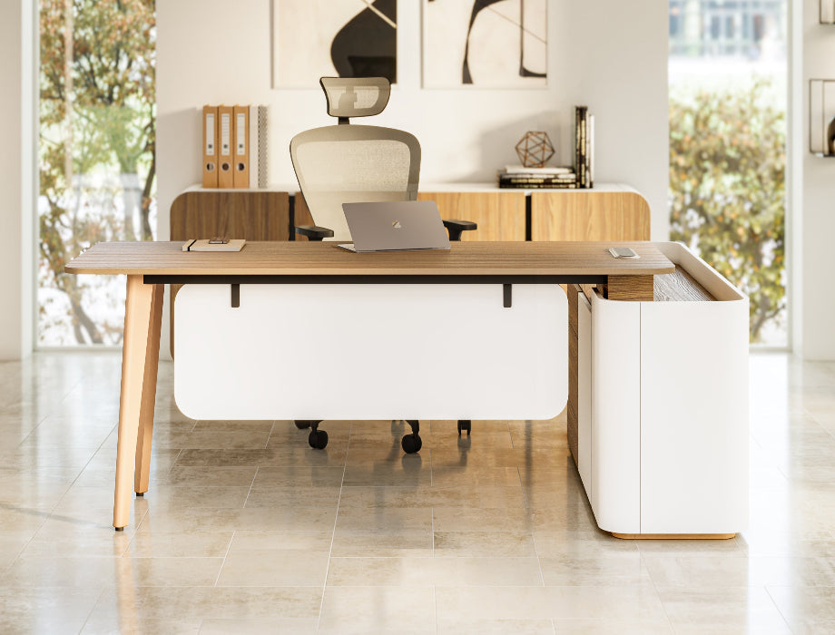 Orwell Desk With Side Rack Left