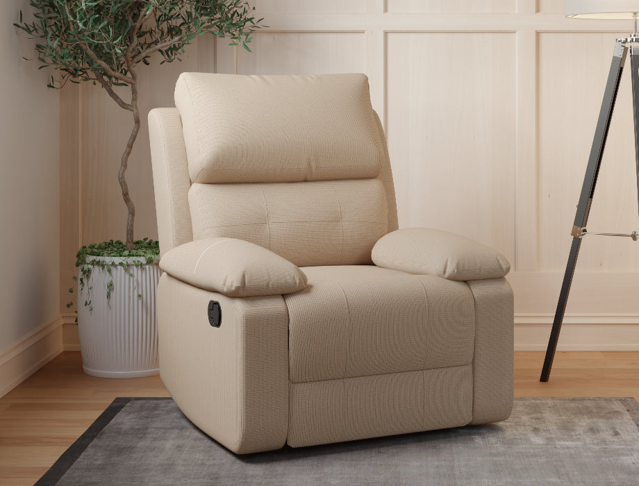 Manual Sofa Recliner (Waffle Beige)