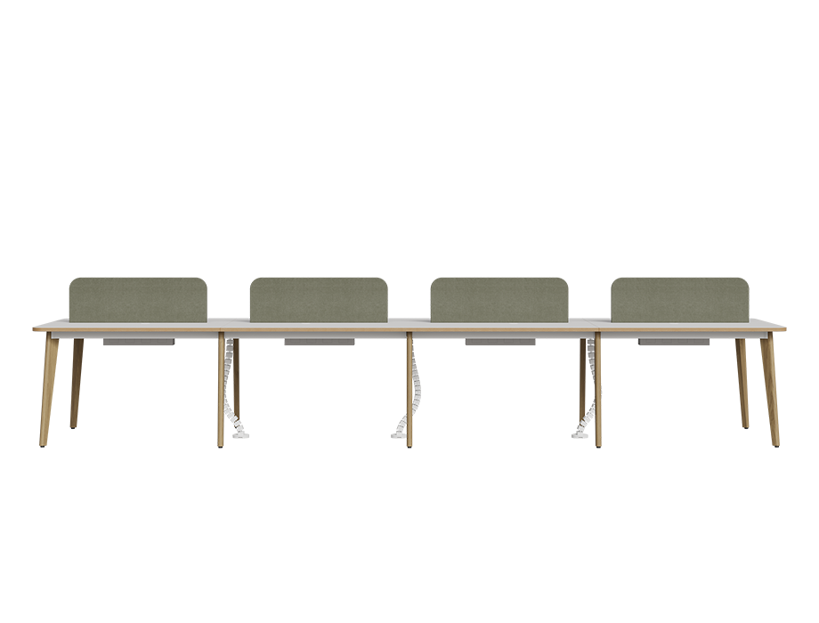 Orbis Linear 8 Persons Workstation (with Wooden Base)