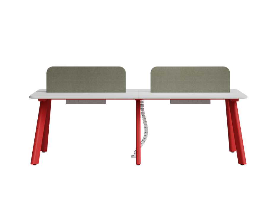 Orwell Linear 4 Person Workstation (with Metal Base)