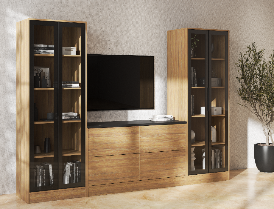 Orwell Glass Storage Cabinet (Module 1-Tall)