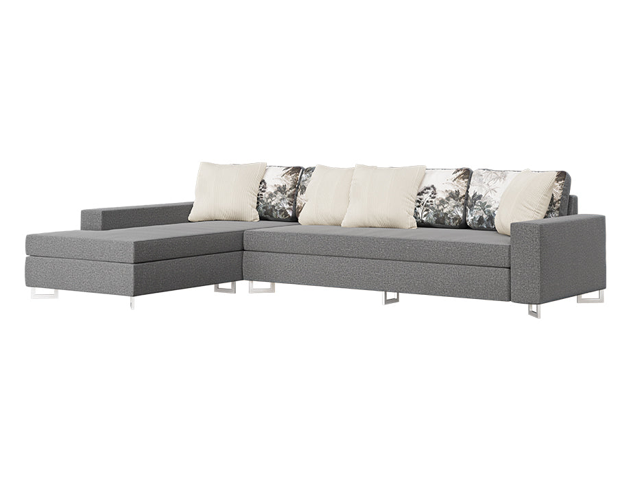 Sofa Prodotti Left (Mid Grey With Digital Print And Off White Cushions)