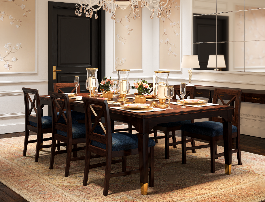 Royal Cocoa Dining Table Set (8 Person)