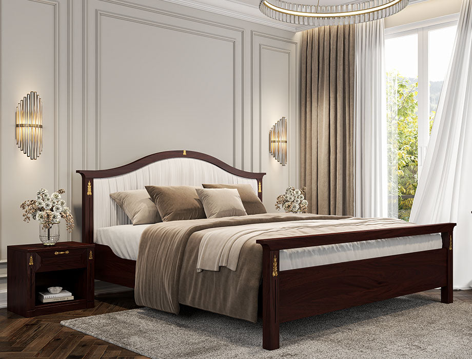 Sienna King Size Bed Set (Off-White Headboard)