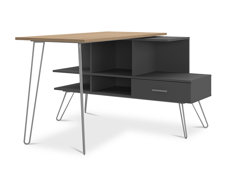 Study Desk Sydney in Light Oak And Grey Colour