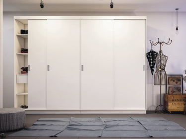 white sliding door wardrobe