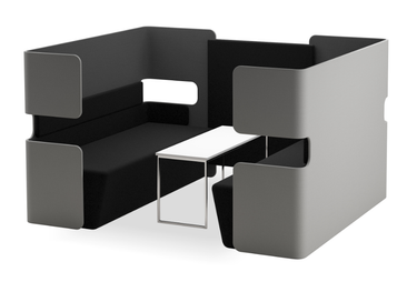 Meeting Pod Cooper with Sofa in Grey and Black Colour