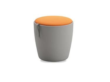 Ottoman Panda in Light Grey and Dark Orange Colour